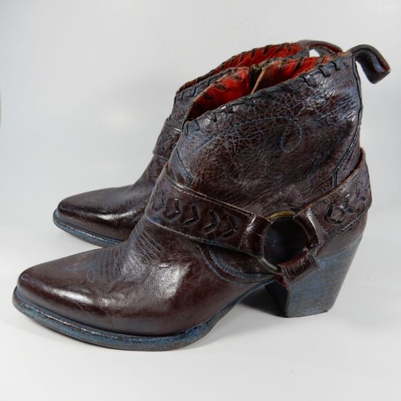 BED STU Tania Ankle Harness BOOTS Size 9.5 Leather Teak Rustic Western NEW $295 - Picture 3 of 16